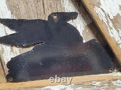 Vintage Mobil Porcelain Sign Lubricant Motor Oil Gasoline Pegasus Gas Pump Plate