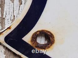 Vintage Mobil Porcelain Sign Mobilgas Special Diesel Gas Station Shield Pegasus