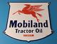 Vintage Mobil Sign Porcelain Tractor Oil Gasoline Pegasus Gas Pump Sign