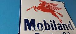 Vintage Mobil Sign Porcelain Tractor Oil Gasoline Pegasus Gas Pump Sign