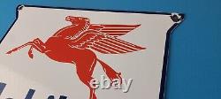 Vintage Mobil Sign Porcelain Tractor Oil Gasoline Pegasus Gas Pump Sign