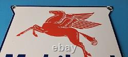 Vintage Mobil Sign Porcelain Tractor Oil Gasoline Pegasus Gas Pump Sign