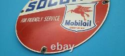 Vintage Mobil Socony Porcelain Pegasus Gas Motor Oil Service Station Pump Sign