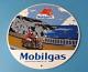 Vintage Mobilgas Gasoline Porcelain Mobil Oil Pegasus Motorcycle Service Sign