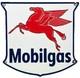 Vintage Mobilgas Gasoline Porcelain Sign Gas Station Pegasus Pump Plate Mobil