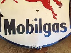 Vintage Mobilgas Pegasus Porcelain Sign Huge Size 75 X 75 Gas Oil Sign