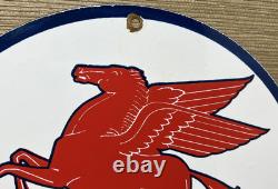 Vintage Mobilgas Porcelain Sign Dealership Gas Station Mobil Motor Oil Peggy