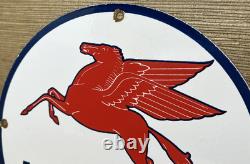 Vintage Mobilgas Porcelain Sign Dealership Gas Station Mobil Motor Oil Peggy