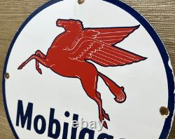 Vintage Mobilgas Porcelain Sign Dealership Gas Station Mobil Motor Oil Peggy