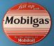 Vintage Mobilgas Porcelain Sign Mobil Fill Up Porcelain Gas Pump Plate Sign