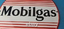 Vintage Mobilgas Porcelain Sign Mobil Fill Up Porcelain Gas Pump Plate Sign