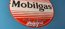 Vintage Mobilgas Porcelain Sign Mobil Fill Up Porcelain Gas Pump Plate Sign
