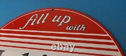 Vintage Mobilgas Porcelain Sign Mobil Fill Up Porcelain Gas Pump Plate Sign