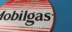 Vintage Mobilgas Porcelain Sign Mobil Fill Up Porcelain Gas Pump Plate Sign