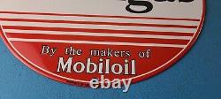 Vintage Mobilgas Porcelain Sign Mobil Fill Up Porcelain Gas Pump Plate Sign