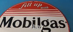 Vintage Mobilgas Porcelain Sign Mobil Fill Up Porcelain Gas Pump Plate Sign