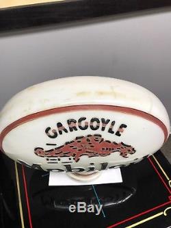 Vintage Mobiloil Gargoyle Original Globe Gas Pump Oil Porcelain Sign