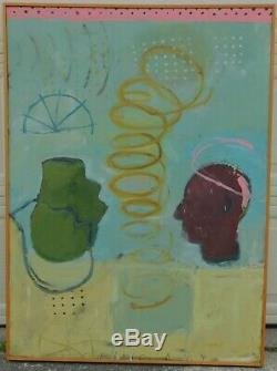 Vintage Modern Abstract Brutalist POP ART Oil Painting Ben Brandt COSMIC RAY