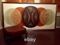 Vintage Modern Abstract Oil Painting Retro Art 1960S/70s Canvas Framed