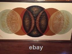 Vintage Modern Abstract Oil Painting Retro Art 1960S/70s Canvas Framed