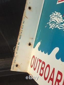 Vintage Monarch Outboard Boat Motor Oil Flange Sign Gas Chain Saws Lawn Mower