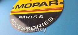 Vintage Mopar Sign Parts & Accessories Racing Auto Gas Porcelain Sign