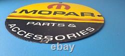 Vintage Mopar Sign Parts & Accessories Racing Auto Gas Porcelain Sign