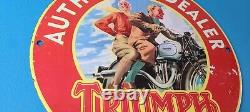 Vintage Motorcycles Sign Triumph Authorized Dealer Gas Pump Sign