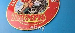 Vintage Motorcycles Sign Triumph Authorized Dealer Gas Pump Sign