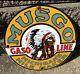 Vintage Musgo Gasoline Porcelain Sign Gas Station Pump Motor Oil Service