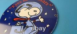Vintage NASA Meatball Sign Space Shuttle Snoopy Astronaut Porcelain Gas Sign