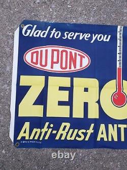 Vintage NOS Dupont Zerone Antifreeze Canvas Banner Sign Gas Station Oil Garage