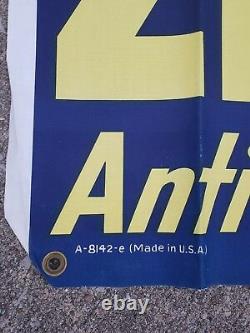 Vintage NOS Dupont Zerone Antifreeze Canvas Banner Sign Gas Station Oil Garage