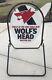 Vintage Nos Wolf's Head Oil Double Sided Gas Station Advertising Sign New In Box