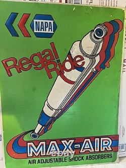 Vintage Napa Auto Parts Metal Sign Max Air Shock Absorbers Rare Advertising Item