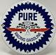Vintage Nascar Pure Racing Gasoline Porcelain Sign Gas Station Pump Motor Oil