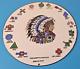 Vintage Native American Indian Symbols Sign Headdress Porcelain Sign