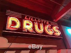Vintage Neon Sign, Drugstore, Oil & Gas, Man Cave, Porcelain, Pharmacy