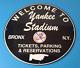 Vintage New York Yankees Sign Mlb Baseball Stadium Porcelain Gas Pump Sign