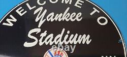 Vintage New York Yankees Sign MLB Baseball Stadium Porcelain Gas Pump Sign