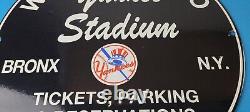 Vintage New York Yankees Sign MLB Baseball Stadium Porcelain Gas Pump Sign