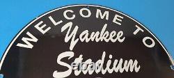 Vintage New York Yankees Sign MLB Baseball Stadium Porcelain Gas Pump Sign