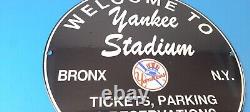 Vintage New York Yankees Sign MLB Baseball Stadium Porcelain Gas Pump Sign