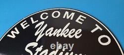 Vintage New York Yankees Sign MLB Baseball Stadium Porcelain Gas Pump Sign