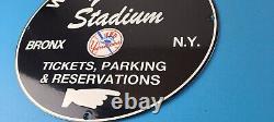 Vintage New York Yankees Sign MLB Baseball Stadium Porcelain Gas Pump Sign