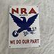 Vintage Nra National Recovery Act Roosevelt Porcelain Metal Gas & Oil Pump Sign