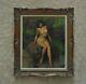 Vintage Nude Portrait Painting Woman Lady Oil On Canvas Signed