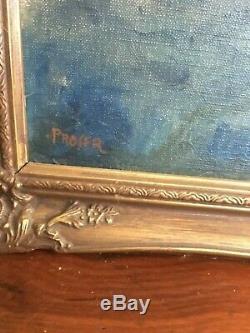 Vintage Nude Woman Oil Painting Mid Century Framed Signed Proser