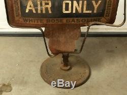 Vintage ORIGINAL EN-AR-CO Motor Oil WHITE ROSE Gasoline Sign & STAND OLD Gas