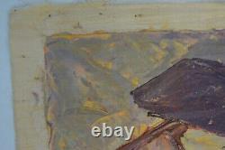 Vintage Oil Canvas India Marketplace MCM Signed Heavy Textured Original Bharat